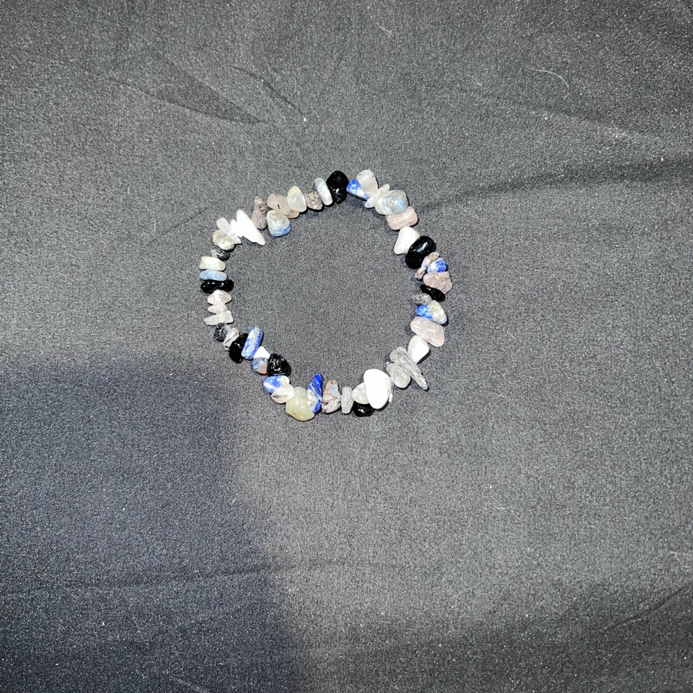 Chic Blue and Black Stone Bracelet